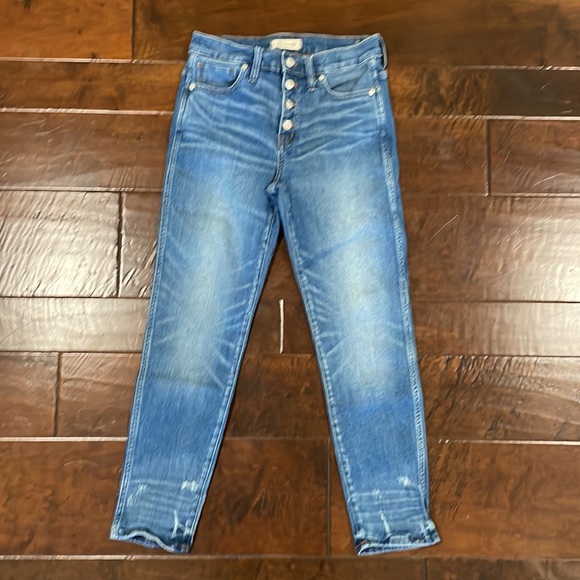 Madewell Slim Straight Distressed button jeans - Picture 2 of 5